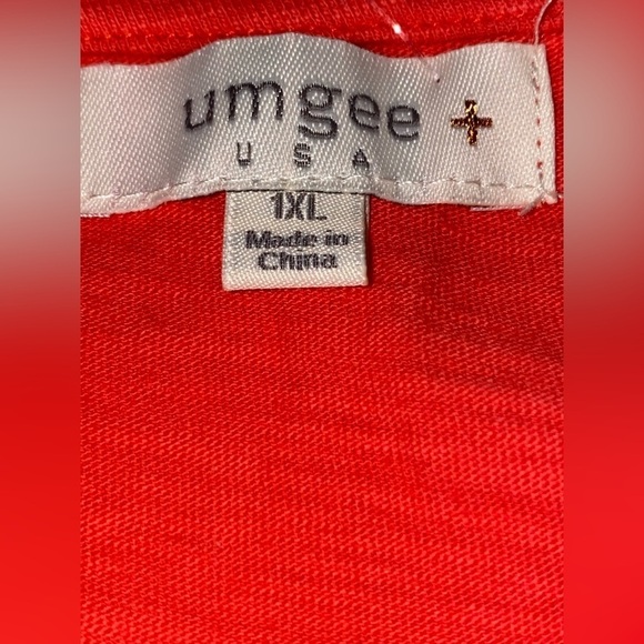 Umgee Women L Scoop Neck Half Sleeve Orange Fringe‎ Tunic Top Boho Peasant - Picture 3 of 7